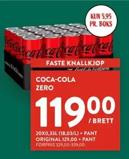 Jacobs COCA-COLA ZERO, NOK 119 tilbud