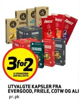 Bunnpris Utvalgte kapsler fra evergood, friele, cotw og ali tilbud