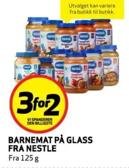 Bunnpris Barnemat på glass fra nestle tilbud