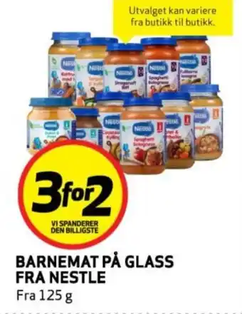 Bunnpris Barnemat på glass fra nestle tilbud