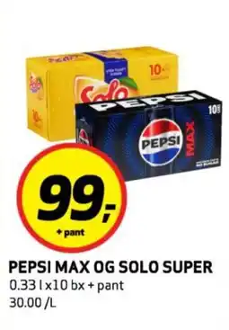 Bunnpris Pepsi max og solo super tilbud
