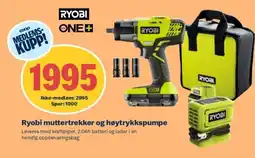 Coop Obs RYOBI Muttertrekker og høytrykkspumpe tilbud