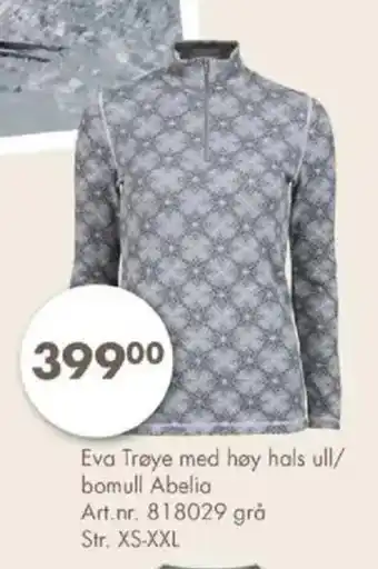 Sparkjøp Eva trøye med høy hals ull/ bomull abelia tilbud