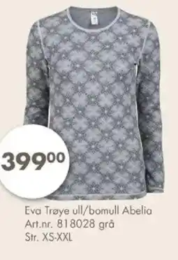 Sparkjøp Eva trøye ull/bomull abelia tilbud