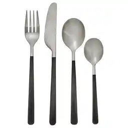 IKEA LÖftesrik Bestikksett, 24 deler, svart/rustfritt stål sateng tilbud