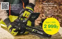 Felleskjøpet Ryobi batteridrevet motorsag, NOK 2999 tilbud