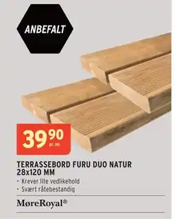 Montér TERRASSEBORD FURU DUO NATUR 28x120 MM, NOK 39.9 tilbud