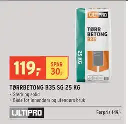 Montér TØRRBETONG B35 SG 25 KG, NOK 119 tilbud
