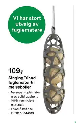 Felleskjøpet SingingFriend fuglemater til meiseboller, NOK 109 tilbud