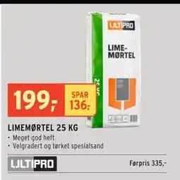 Montér LIMEMØRTEL 25 KG, NOK 199 tilbud