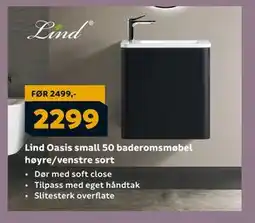 Megaflis Lind Oasis small 50 baderomsmøbel høyre/venstre sort, NOK 2299 tilbud