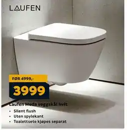 Megaflis Laufen Meda veggskål hvit, NOK 3999 tilbud