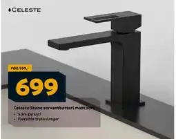 Megaflis Celeste Stone servantbatteri matt sort, NOK 699 tilbud