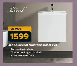 Megaflis Lind Square 50 baderomsmøbel hvit, NOK 1599 tilbud