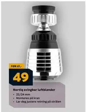 Megaflis Nortiq svingbar luftblander, NOK 49 tilbud