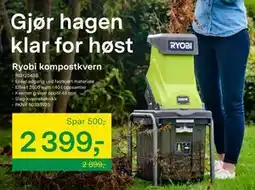 Felleskjøpet Ryobi kompostkvern, NOK 2399 tilbud