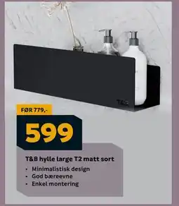 Megaflis T&B hylle large T2 matt sort, NOK 599 tilbud