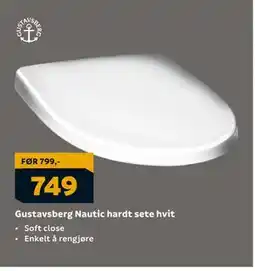 Megaflis Gustavsberg Nautic hardt sete hvit, NOK 749 tilbud