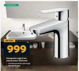 Megaflis Hansgrohe Logis E servantarmatur 100 krom, NOK 999 tilbud