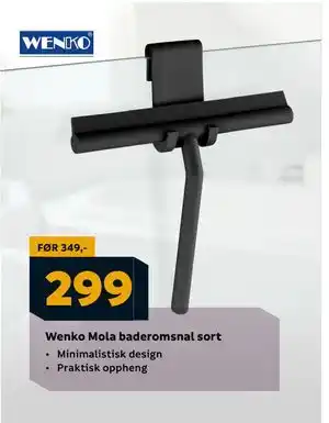 Megaflis Wenko Mola baderomsnal sort, NOK 299 tilbud