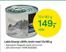 Felleskjøpet Labb Energi våtfôr, brett med 12x185 g, NOK 149 tilbud