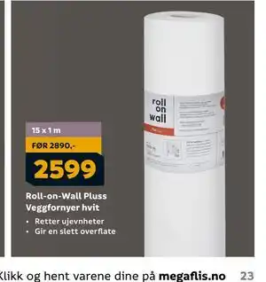 Megaflis Roll-on-Wall Pluss Veggfornyer hvit, NOK 2599 tilbud