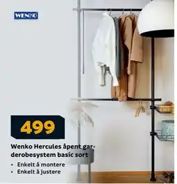 Megaflis Wenko Hercules åpent garderobesystem basic sort, NOK 499 tilbud