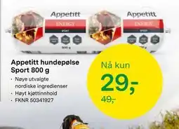 Felleskjøpet Appetitt hundepølse Sport 800 g, NOK 29 tilbud