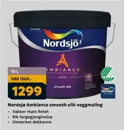Megaflis Nordsjø Ambiance smooth silk veggmaling, NOK 1299 tilbud