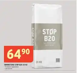 Montér TØRRBETONG STØP B20 25 KG, NOK 64.9 tilbud