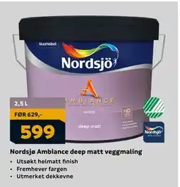 Megaflis Nordsjø Ambiance deep matt veggmaling, NOK 599 tilbud