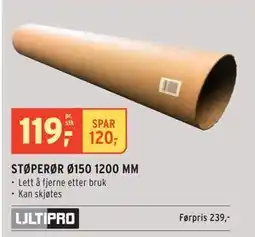Montér STØPERØR Ø150 1200 MM, NOK 119 tilbud