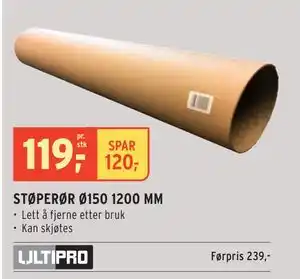 Montér STØPERØR Ø150 1200 MM, NOK 119 tilbud