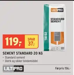 Montér SEMENT STANDARD 20 KG, NOK 119 tilbud