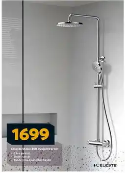 Megaflis Celeste Stoke 250 dusjsett krom, NOK 1699 tilbud