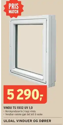 Montér VINDU TS 11X12 UV 1,0, NOK 5290 tilbud