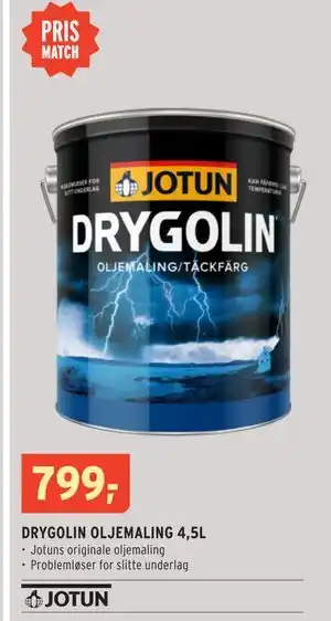 Montér DRYGOLIN OLJEMALING 4,5L, NOK 799 tilbud