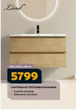 Megaflis Lind Natural 100 baderomsmøbel, NOK 5799 tilbud
