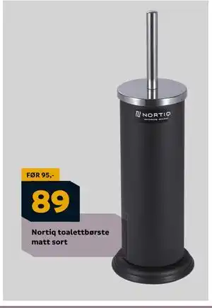 Megaflis Nortiq toalettbørste matt sort, NOK 89 tilbud