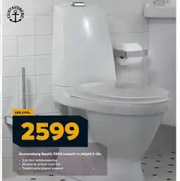 Megaflis Gustavsberg Nautic 5500 toalett m/skjult S-lås, NOK 2599 tilbud