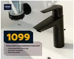 Megaflis Grohe Start S servantbatteri matt sort, NOK 1099 tilbud