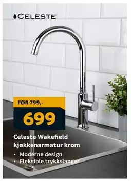 Megaflis Celeste Wakefield kjøkkenarmatur krom, NOK 699 tilbud