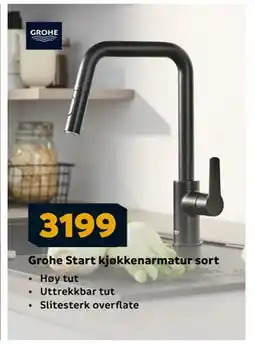 Megaflis Grohe Start kjøkkenarmatur sort, NOK 3199 tilbud