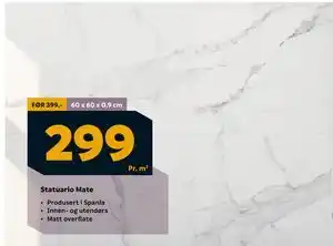 Megaflis Statuario Mate, NOK 299 tilbud