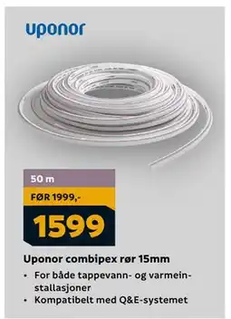 Megaflis Uponor combipex rør 15mm, NOK 1599 tilbud