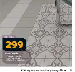 Megaflis Bolonia 22 Gris, NOK 299 tilbud