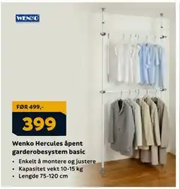 Megaflis Wenko Hercules åpent garderobesystem basic, NOK 399 tilbud