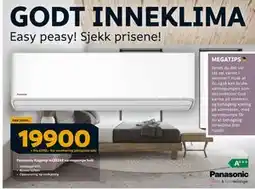 Megaflis Panasonic Flagship HZ25ZKE varmepumpe hvit, NOK 19900 tilbud