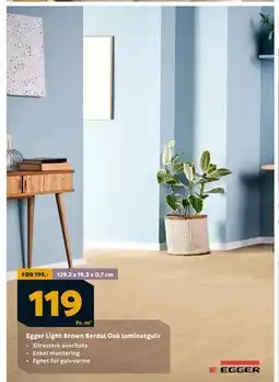 Megaflis Egger Light Brown Berdal Oak laminatgulv, NOK 119 tilbud