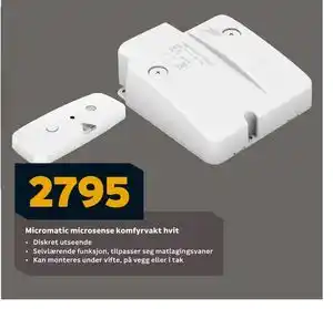 Megaflis Micromatic microsense komfyrvakt hvit, NOK 2795 tilbud